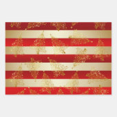 Elegantes goldenes Weihnachtsbaummuster Geschenkpapier Set (Vorderseite 3)