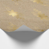 Elegantes goldenes Weihnachtsblumenmuster Geschenkpapier (Ecke)