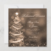 Elegantes Goldenes Weihnachtsfest Probe Abendessen Einladung (Vorderseite)