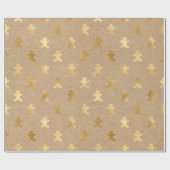 Elegantes goldenes Weihnachtsgebäck-Menschenmuster Geschenkpapier (Flach)
