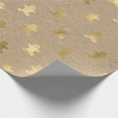 Elegantes goldenes Weihnachtsgebäck-Menschenmuster Geschenkpapier (Ecke)