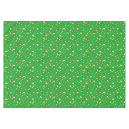 Elegantes goldenes Weihnachtsmuster auf Grün Tischdecke (Vorderseite (Horizontal))