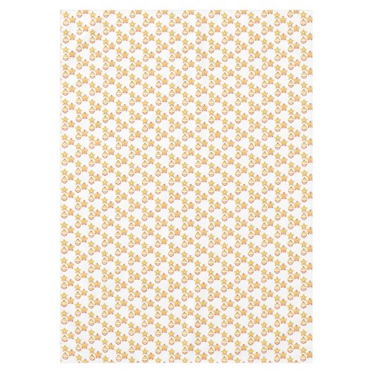 Elegantes goldenes Weihnachtsmuster auf Weiß Tischdecke (Vorderseite)