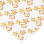 Elegantes goldenes Weihnachtsmuster auf Weiß Tischdecke (Schrägansicht)