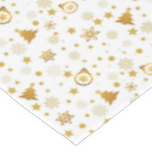 Elegantes goldenes Weihnachtsmuster auf Weiß Tischdecke (Schrägansicht)