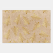 Elegantes goldenes Weihnachtsmuster Geschenkpapier Set (Vorderseite)