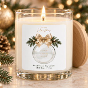Elegantes goldenes Weihnachtsornament mit individu Quadratischer Aufkleber