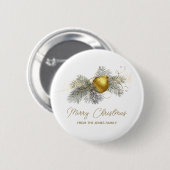 Elegantes goldenes Weihnachtsschmuck-Party Button (Vorne & Hinten)