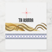 Elegantes Goldenes Weinkeller - TA KANA Weinetikett (Einzelnes Label)