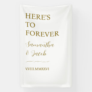 Elegantes goldenes Willkommensschild zur Hochzeit Banner