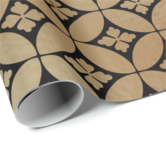 Elegantes goldfarbenes Abstraktes Muster| Geschenkpapier (Rolleneckpunkt)