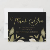 Elegantes goldfarbenes Brautparty Dankeskarte (Vorderseite)