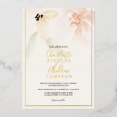 Elegantes goldfarbenes Foto Folieneinladung (Vorderseite)