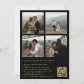 Elegantes goldfarbenes Foto QR-Code UAWG Hochzeit Einladung (Rückseite)