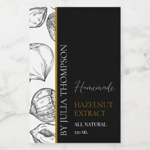 Elegantes goldfarbenes haselnuss-Extraktionslabel Weinetikett