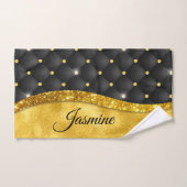 Elegantes goldfarbenes Imitat Kristall Monogramm Badhandtuch Set (Handtuch)