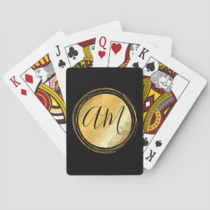 Elegantes, goldfarbenes, minimales Monogramm Spielkarten