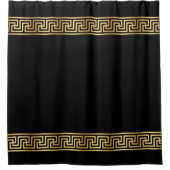 Elegantes goldfarbenes Muster Duschvorhang (Vorderseite)