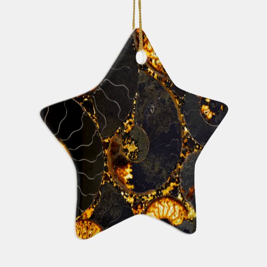 Elegantes, goldfarbenes nautilus Design Keramikornament (Rechts)