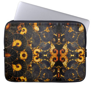 Elegantes, goldfarbenes nautilus Design Laptopschutzhülle