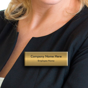 Elegantes goldfarbenes Personalabzeichen Namenschild