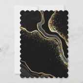 elegantes goldfarbenes und schwarzes Blumengewirr Save The Date (Rückseite)