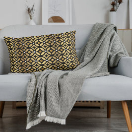 Elegantes goldfarbenes und schwarzes geometrisches kissenbezug