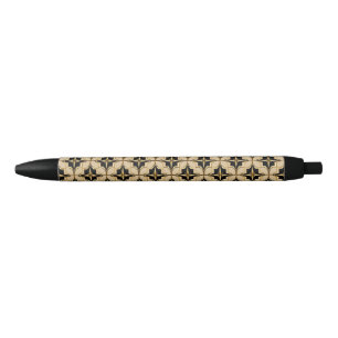 Elegantes goldfarbenes und schwarzes geometrisches kugelschreiber