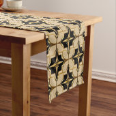 Elegantes goldfarbenes und schwarzes geometrisches kurzer tischläufer (Beispiel)