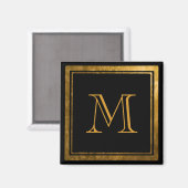 Elegantes Goldfoil Monogramm Magnet (Vorderseite/Rückseite)