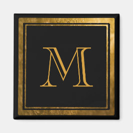 Elegantes Goldfoil Monogramm Magnet