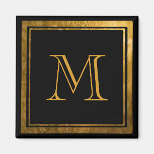 Elegantes Goldfoil Monogramm Magnet