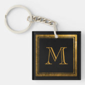 Elegantes Goldfoil Monogramm Schlüsselanhänger (Vorderseite)