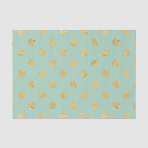Elegantes Goldfolie-Punkte-Muster - Türkis Gold Seidenpapier