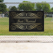 Elegantes Goldfolien-Blick Scrollwork Skript auf Banner (Insitu)