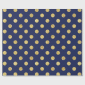 Elegantes Goldfolien-Tupfen-Muster - Gold u. Blau Geschenkpapier (Flach)