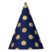 Elegantes Goldfolien-Tupfen-Muster - Gold u. Blau Partyhütchen (Vorderseite)