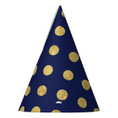 Elegantes Goldfolien-Tupfen-Muster - Gold u. Blau Partyhütchen (Links)