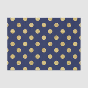 Elegantes Goldfolien-Tupfen-Muster - Gold u. Blau Seidenpapier