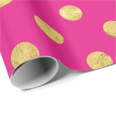 Elegantes Goldfolien-Tupfen-Muster - Gold u. Rosa Geschenkpapier (Rolleneckpunkt)