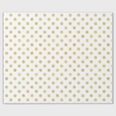 Elegantes Goldfolien-Tupfen-Muster - Gold u. Weiß Geschenkpapier (Flach)