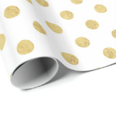 Elegantes Goldfolien-Tupfen-Muster - Gold u. Weiß Geschenkpapier (Rolleneckpunkt)