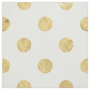 Elegantes Goldfolien-Tupfen-Muster - Gold u. Weiß Stoff