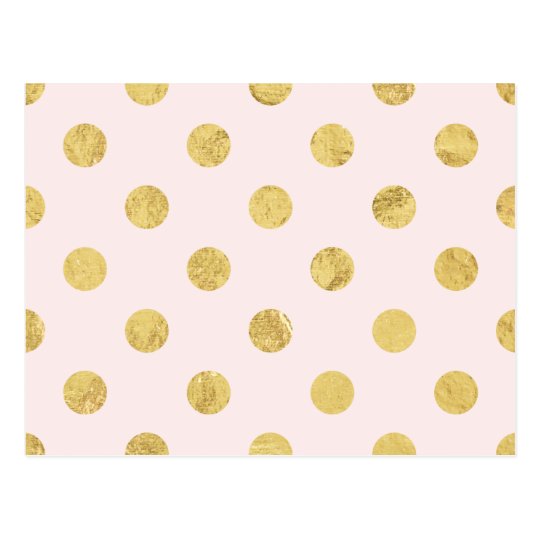 Elegantes Goldfolien Tupfen Muster Rosa U Gold Postkarte Zazzle De