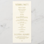 Elegantes Goldfolien-Typografie-Hochzeitsprogramm Programm (Rückseite)