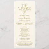 Elegantes Goldfolien-Typografie-Hochzeitsprogramm Programm (Vorderseite)
