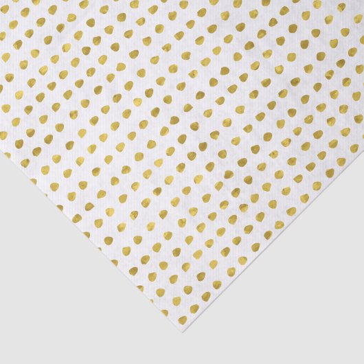 Elegantes Goldfolien-weißes kleines Tupfen-Muster Seidenpapier (Ausschnitt)