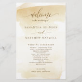 Elegantes goldgelbes Hochzeitsprogramm (Vorderseite)