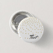 elegantes GoldGlitter Confetti-Punktmuster Button (Vorne & Hinten)