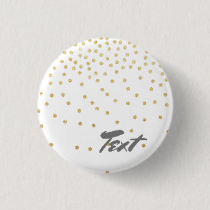 elegantes GoldGlitter Confetti-Punktmuster Button